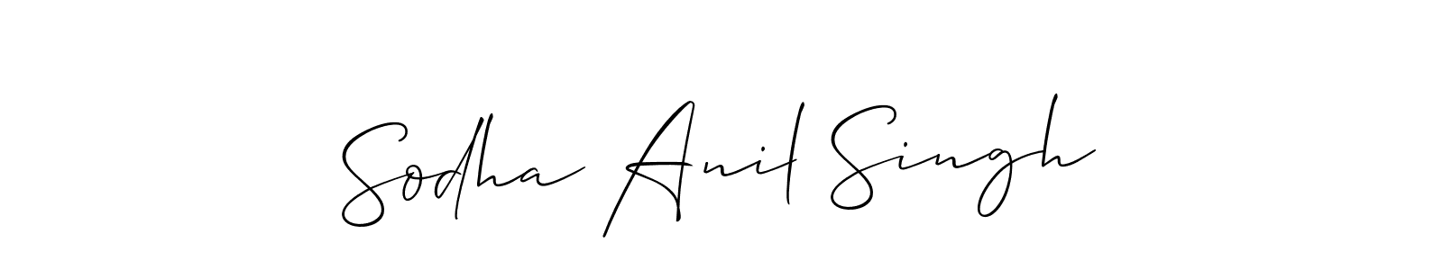 The best way (Allison_Script) to make a short signature is to pick only two or three words in your name. The name Sodha Anil Singh include a total of six letters. For converting this name. Sodha Anil Singh signature style 2 images and pictures png