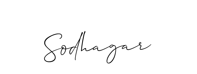 How to make Sodhagar name signature. Use Allison_Script style for creating short signs online. This is the latest handwritten sign. Sodhagar signature style 2 images and pictures png