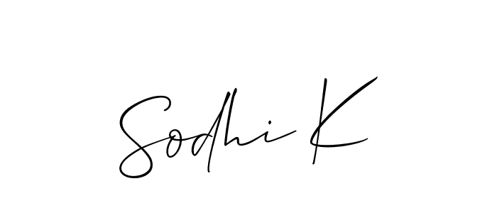 Also we have Sodhi K name is the best signature style. Create professional handwritten signature collection using Allison_Script autograph style. Sodhi K signature style 2 images and pictures png