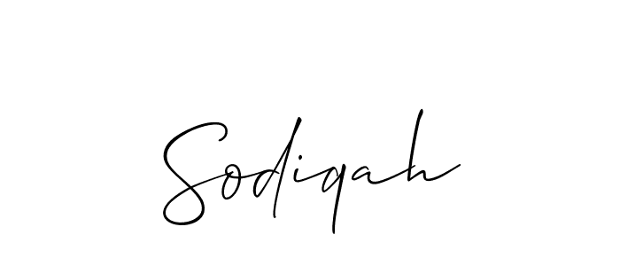 It looks lik you need a new signature style for name Sodiqah. Design unique handwritten (Allison_Script) signature with our free signature maker in just a few clicks. Sodiqah signature style 2 images and pictures png