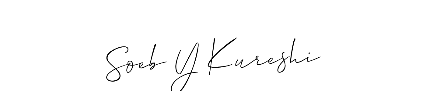 Also You can easily find your signature by using the search form. We will create Soeb Y Kureshi name handwritten signature images for you free of cost using Allison_Script sign style. Soeb Y Kureshi signature style 2 images and pictures png