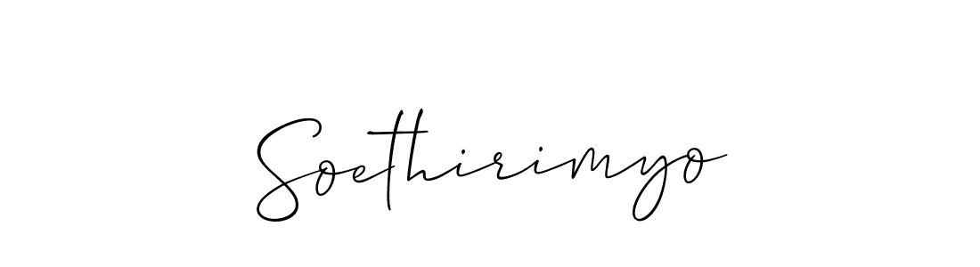 Allison_Script is a professional signature style that is perfect for those who want to add a touch of class to their signature. It is also a great choice for those who want to make their signature more unique. Get Soethirimyo name to fancy signature for free. Soethirimyo signature style 2 images and pictures png