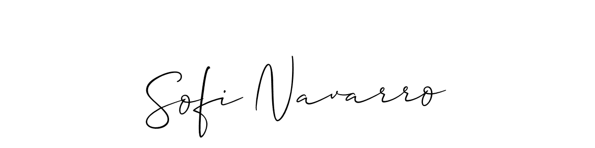 The best way (Allison_Script) to make a short signature is to pick only two or three words in your name. The name Sofi Navarro include a total of six letters. For converting this name. Sofi Navarro signature style 2 images and pictures png