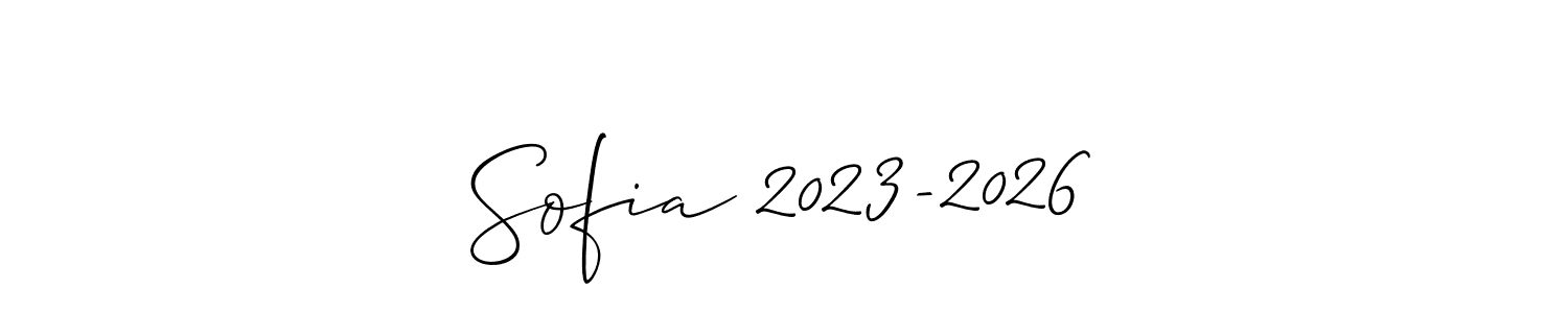 It looks lik you need a new signature style for name Sofia 2023-2026. Design unique handwritten (Allison_Script) signature with our free signature maker in just a few clicks. Sofia 2023-2026 signature style 2 images and pictures png