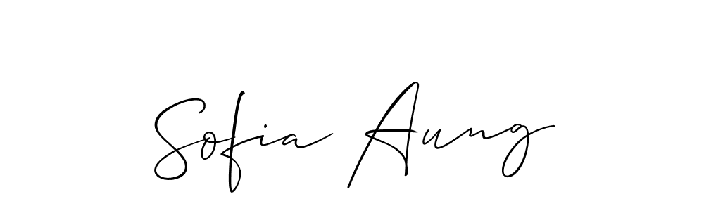 It looks lik you need a new signature style for name Sofia Aung. Design unique handwritten (Allison_Script) signature with our free signature maker in just a few clicks. Sofia Aung signature style 2 images and pictures png