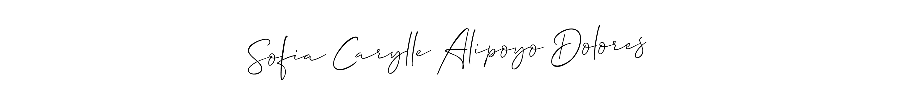 You can use this online signature creator to create a handwritten signature for the name Sofia Carylle Alipoyo Dolores. This is the best online autograph maker. Sofia Carylle Alipoyo Dolores signature style 2 images and pictures png