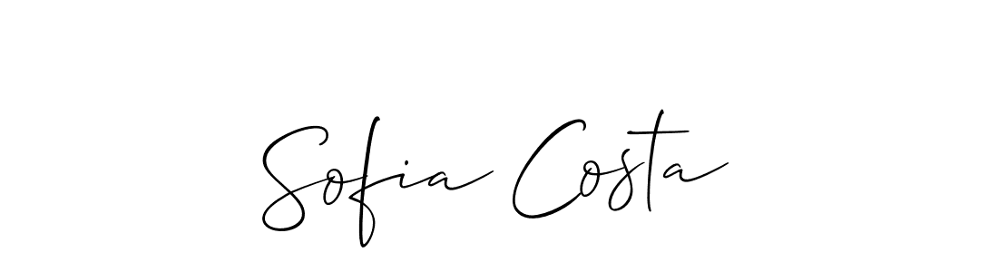 It looks lik you need a new signature style for name Sofia Costa. Design unique handwritten (Allison_Script) signature with our free signature maker in just a few clicks. Sofia Costa signature style 2 images and pictures png