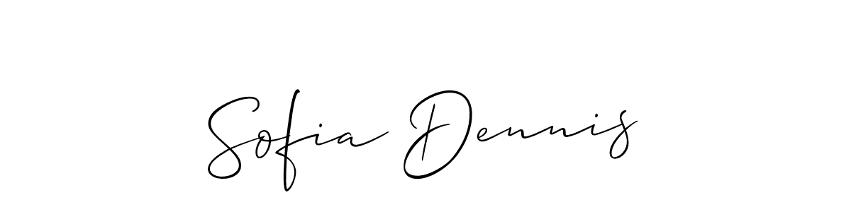 The best way (Allison_Script) to make a short signature is to pick only two or three words in your name. The name Sofia Dennis include a total of six letters. For converting this name. Sofia Dennis signature style 2 images and pictures png