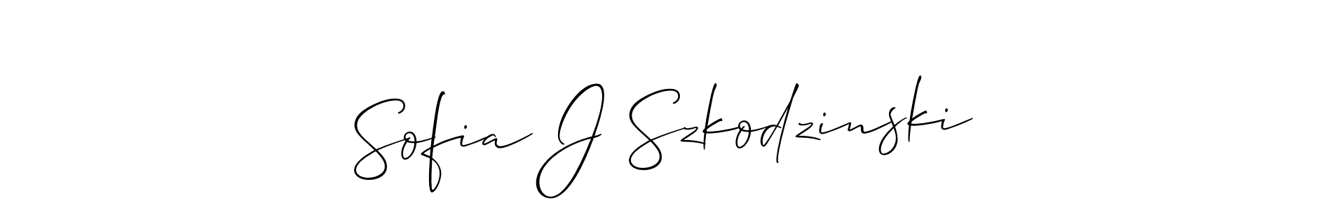 Also You can easily find your signature by using the search form. We will create Sofia J Szkodzinski name handwritten signature images for you free of cost using Allison_Script sign style. Sofia J Szkodzinski signature style 2 images and pictures png