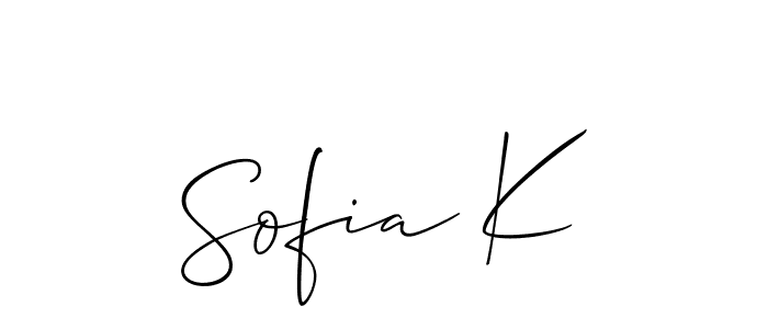 Also You can easily find your signature by using the search form. We will create Sofia K name handwritten signature images for you free of cost using Allison_Script sign style. Sofia K signature style 2 images and pictures png