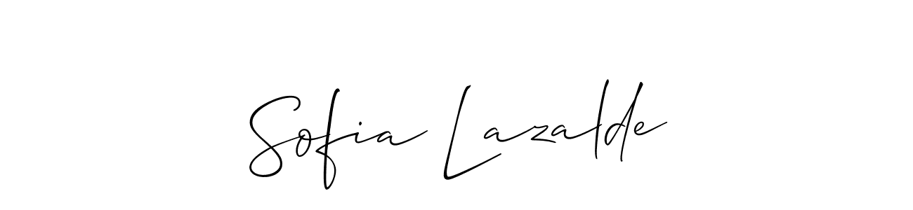 You should practise on your own different ways (Allison_Script) to write your name (Sofia Lazalde) in signature. don't let someone else do it for you. Sofia Lazalde signature style 2 images and pictures png