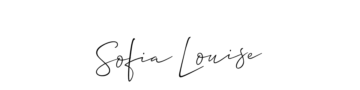 The best way (Allison_Script) to make a short signature is to pick only two or three words in your name. The name Sofia Louise include a total of six letters. For converting this name. Sofia Louise signature style 2 images and pictures png