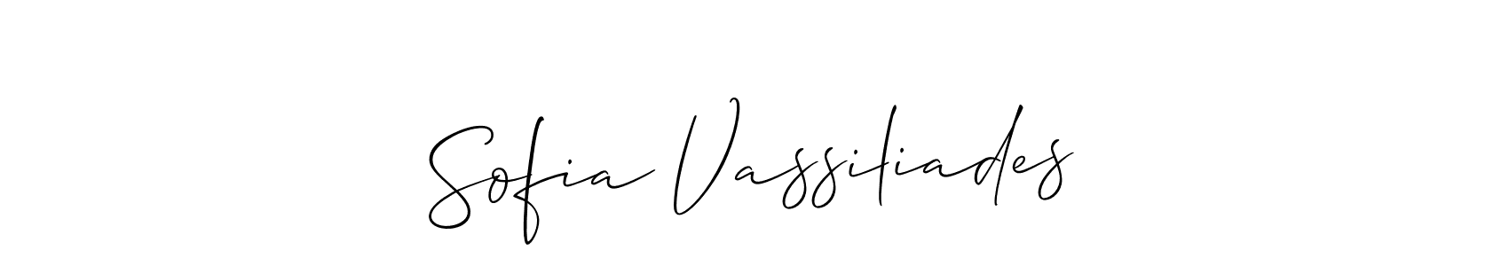 How to make Sofia Vassiliades signature? Allison_Script is a professional autograph style. Create handwritten signature for Sofia Vassiliades name. Sofia Vassiliades signature style 2 images and pictures png