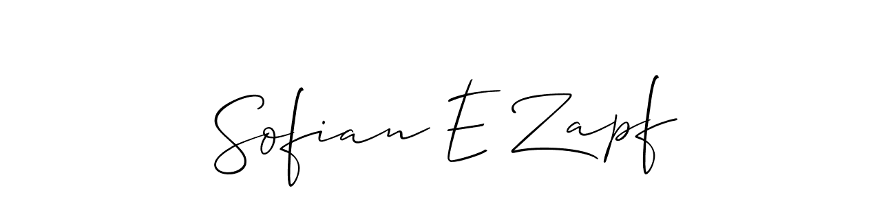 Make a short Sofian E Zapf signature style. Manage your documents anywhere anytime using Allison_Script. Create and add eSignatures, submit forms, share and send files easily. Sofian E Zapf signature style 2 images and pictures png