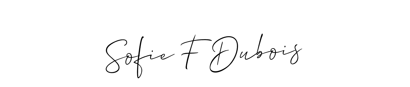 This is the best signature style for the Sofie F Dubois name. Also you like these signature font (Allison_Script). Mix name signature. Sofie F Dubois signature style 2 images and pictures png