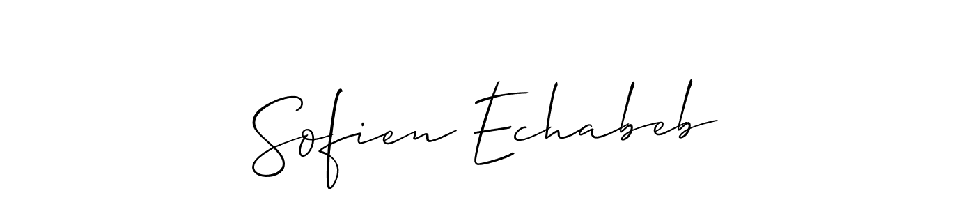 Create a beautiful signature design for name Sofien Echabeb. With this signature (Allison_Script) fonts, you can make a handwritten signature for free. Sofien Echabeb signature style 2 images and pictures png