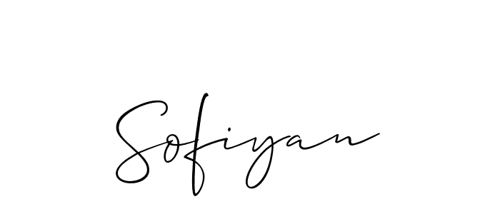 How to make Sofiyan signature? Allison_Script is a professional autograph style. Create handwritten signature for Sofiyan name. Sofiyan signature style 2 images and pictures png