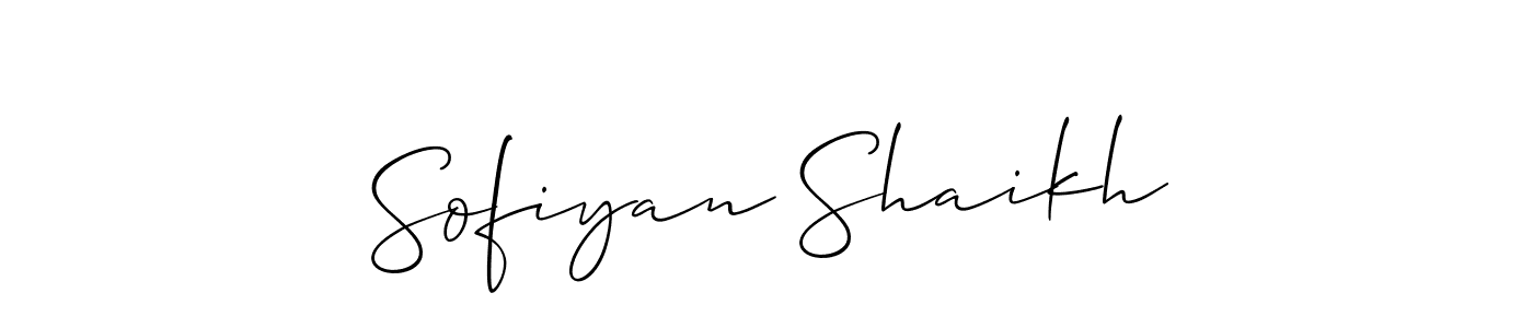 You should practise on your own different ways (Allison_Script) to write your name (Sofiyan Shaikh) in signature. don't let someone else do it for you. Sofiyan Shaikh signature style 2 images and pictures png