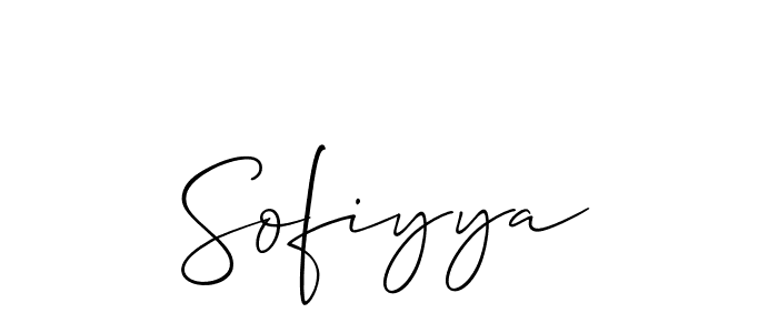 Use a signature maker to create a handwritten signature online. With this signature software, you can design (Allison_Script) your own signature for name Sofiyya. Sofiyya signature style 2 images and pictures png