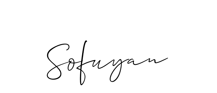 How to make Sofuyan signature? Allison_Script is a professional autograph style. Create handwritten signature for Sofuyan name. Sofuyan signature style 2 images and pictures png