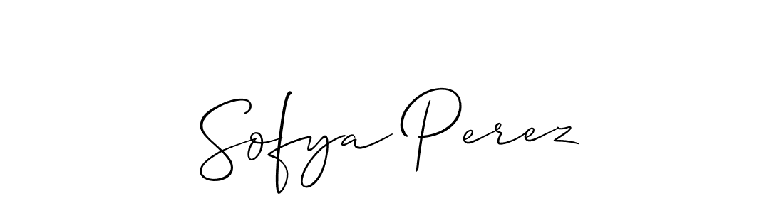 Make a short Sofya Perez signature style. Manage your documents anywhere anytime using Allison_Script. Create and add eSignatures, submit forms, share and send files easily. Sofya Perez signature style 2 images and pictures png