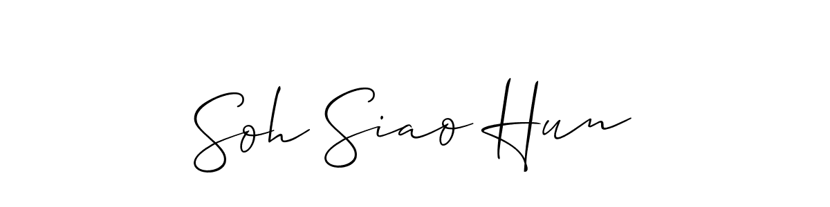 if you are searching for the best signature style for your name Soh Siao Hun. so please give up your signature search. here we have designed multiple signature styles  using Allison_Script. Soh Siao Hun signature style 2 images and pictures png