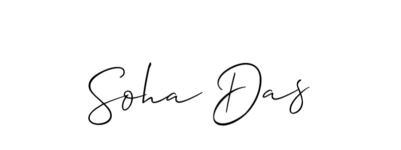 Use a signature maker to create a handwritten signature online. With this signature software, you can design (Allison_Script) your own signature for name Soha Das. Soha Das signature style 2 images and pictures png