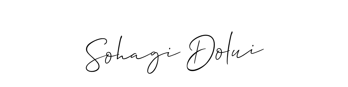 Use a signature maker to create a handwritten signature online. With this signature software, you can design (Allison_Script) your own signature for name Sohagi Dolui. Sohagi Dolui signature style 2 images and pictures png