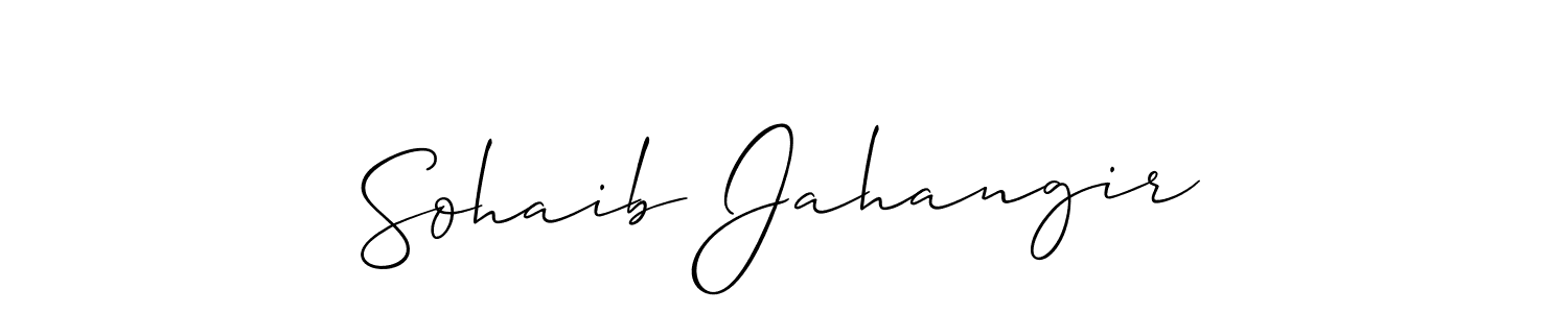 The best way (Allison_Script) to make a short signature is to pick only two or three words in your name. The name Sohaib Jahangir include a total of six letters. For converting this name. Sohaib Jahangir signature style 2 images and pictures png