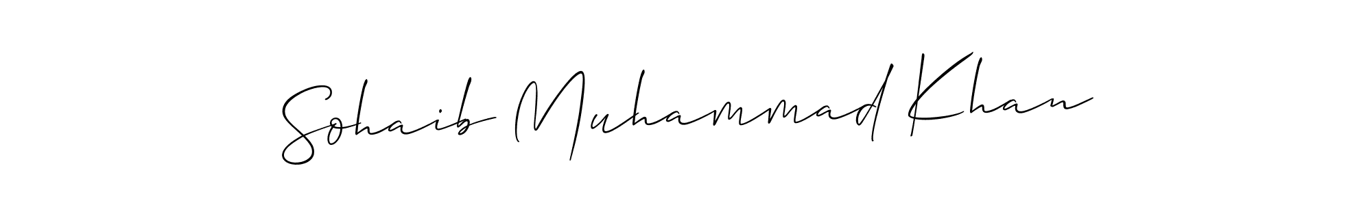The best way (Allison_Script) to make a short signature is to pick only two or three words in your name. The name Sohaib Muhammad Khan include a total of six letters. For converting this name. Sohaib Muhammad Khan signature style 2 images and pictures png