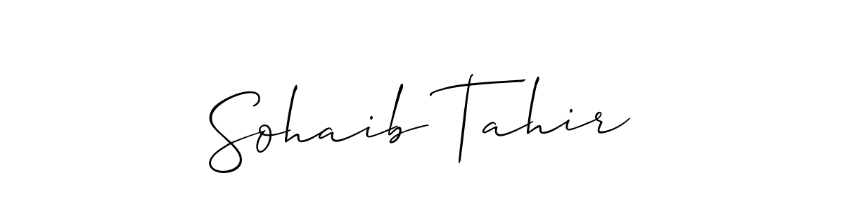 Create a beautiful signature design for name Sohaib Tahir. With this signature (Allison_Script) fonts, you can make a handwritten signature for free. Sohaib Tahir signature style 2 images and pictures png