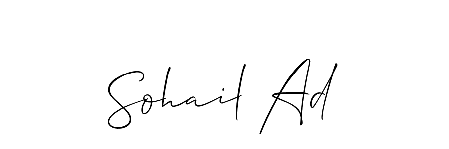 How to make Sohail Ad name signature. Use Allison_Script style for creating short signs online. This is the latest handwritten sign. Sohail Ad signature style 2 images and pictures png