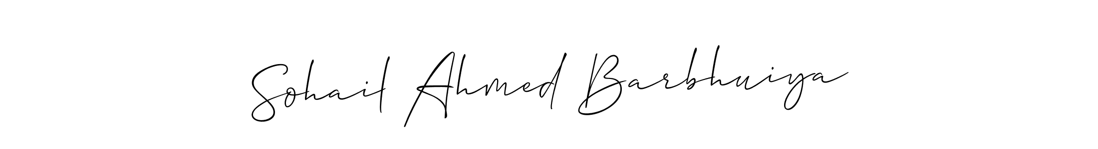 Create a beautiful signature design for name Sohail Ahmed Barbhuiya. With this signature (Allison_Script) fonts, you can make a handwritten signature for free. Sohail Ahmed Barbhuiya signature style 2 images and pictures png