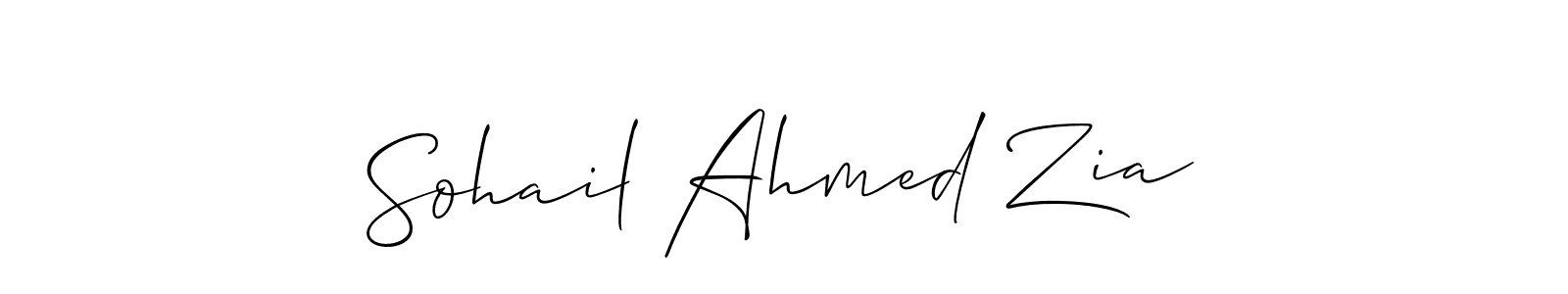 Also You can easily find your signature by using the search form. We will create Sohail Ahmed Zia name handwritten signature images for you free of cost using Allison_Script sign style. Sohail Ahmed Zia signature style 2 images and pictures png