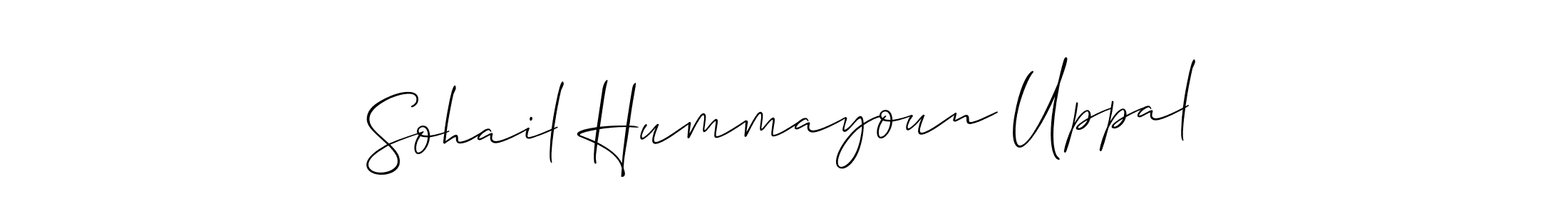 Use a signature maker to create a handwritten signature online. With this signature software, you can design (Allison_Script) your own signature for name Sohail Hummayoun Uppal. Sohail Hummayoun Uppal signature style 2 images and pictures png