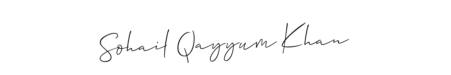 Make a short Sohail Qayyum Khan signature style. Manage your documents anywhere anytime using Allison_Script. Create and add eSignatures, submit forms, share and send files easily. Sohail Qayyum Khan signature style 2 images and pictures png