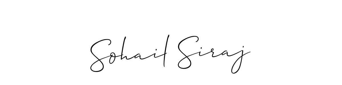 How to make Sohail Siraj name signature. Use Allison_Script style for creating short signs online. This is the latest handwritten sign. Sohail Siraj signature style 2 images and pictures png