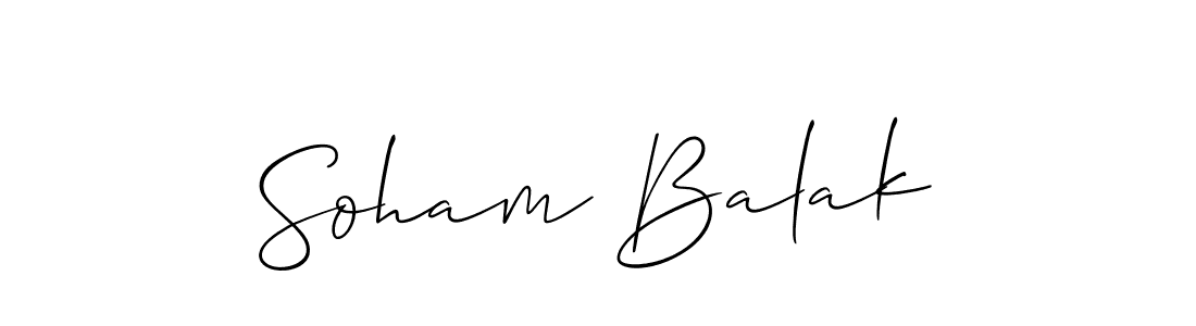 The best way (Allison_Script) to make a short signature is to pick only two or three words in your name. The name Soham Balak include a total of six letters. For converting this name. Soham Balak signature style 2 images and pictures png