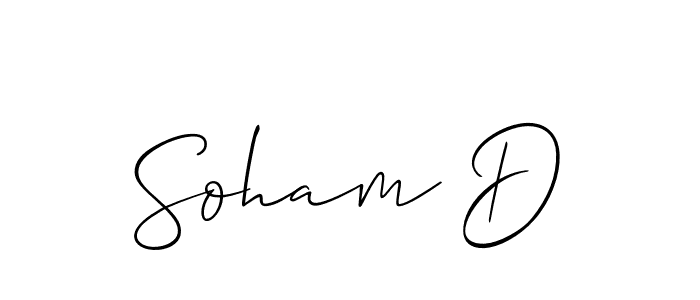 if you are searching for the best signature style for your name Soham D. so please give up your signature search. here we have designed multiple signature styles  using Allison_Script. Soham D signature style 2 images and pictures png