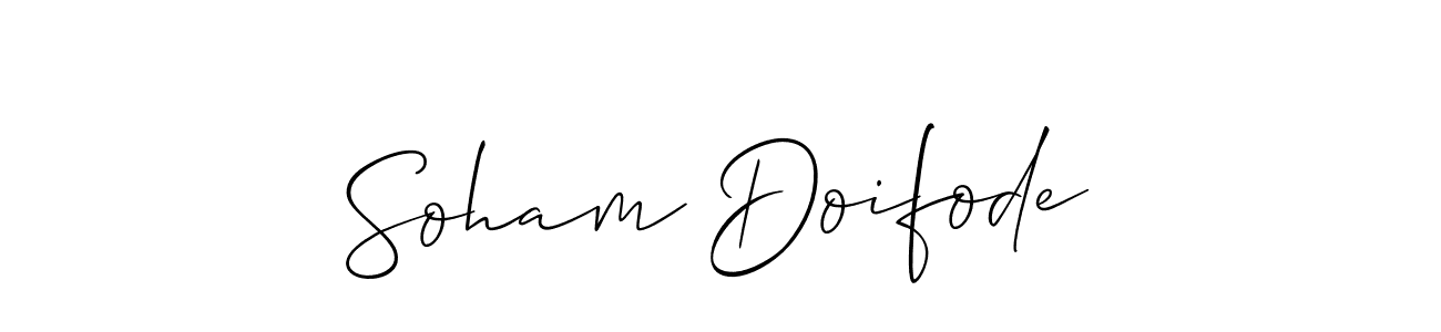 Use a signature maker to create a handwritten signature online. With this signature software, you can design (Allison_Script) your own signature for name Soham Doifode. Soham Doifode signature style 2 images and pictures png