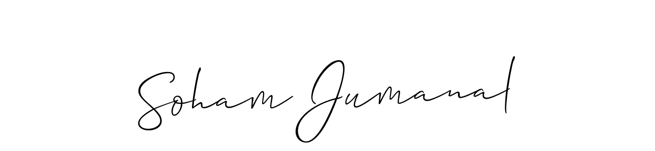 The best way (Allison_Script) to make a short signature is to pick only two or three words in your name. The name Soham Jumanal include a total of six letters. For converting this name. Soham Jumanal signature style 2 images and pictures png