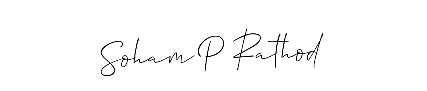 Make a beautiful signature design for name Soham P Rathod. With this signature (Allison_Script) style, you can create a handwritten signature for free. Soham P Rathod signature style 2 images and pictures png