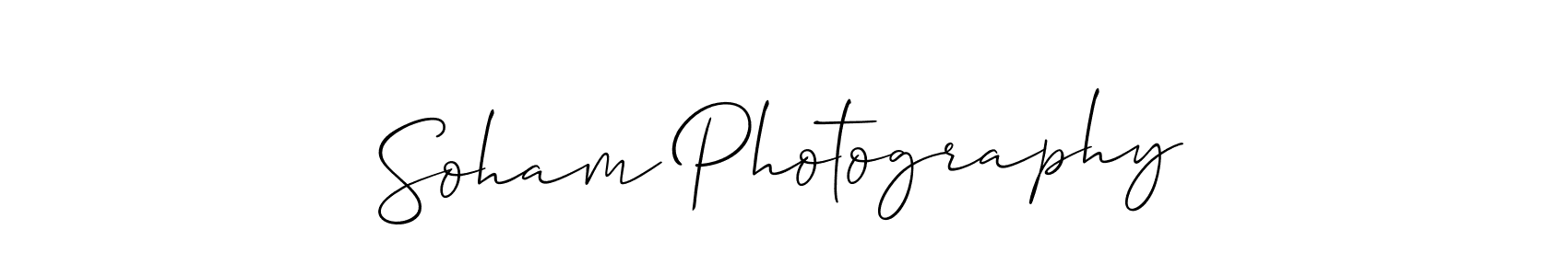 Make a beautiful signature design for name Soham Photography. With this signature (Allison_Script) style, you can create a handwritten signature for free. Soham Photography signature style 2 images and pictures png