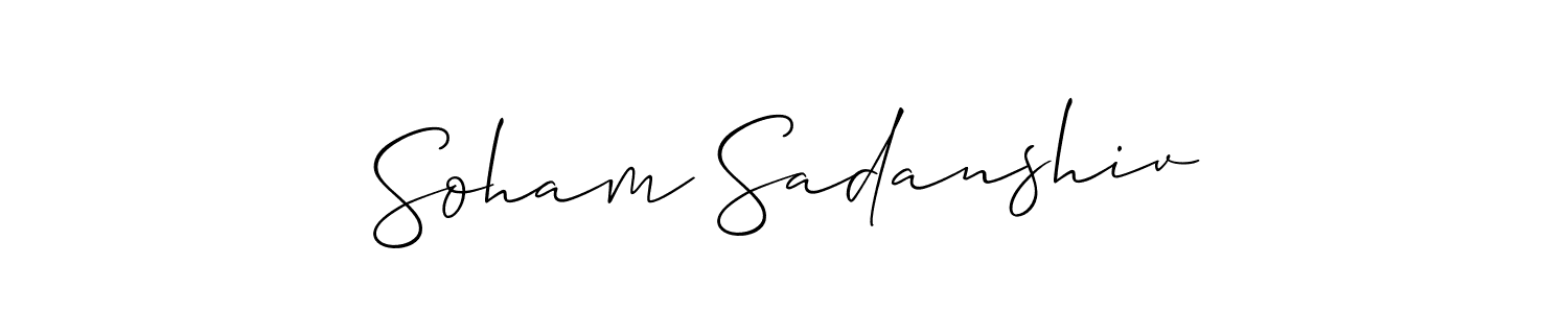 Allison_Script is a professional signature style that is perfect for those who want to add a touch of class to their signature. It is also a great choice for those who want to make their signature more unique. Get Soham Sadanshiv name to fancy signature for free. Soham Sadanshiv signature style 2 images and pictures png