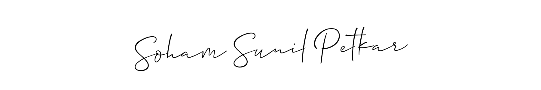 Make a beautiful signature design for name Soham Sunil Petkar. With this signature (Allison_Script) style, you can create a handwritten signature for free. Soham Sunil Petkar signature style 2 images and pictures png