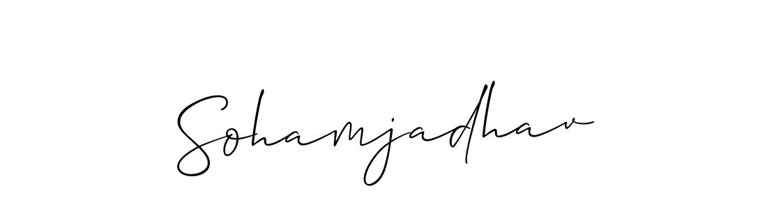 How to make Sohamjadhav name signature. Use Allison_Script style for creating short signs online. This is the latest handwritten sign. Sohamjadhav signature style 2 images and pictures png