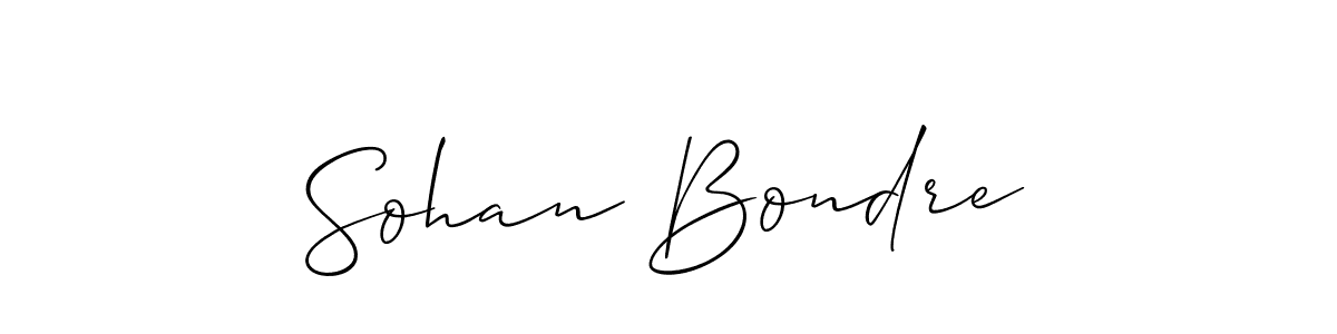 Create a beautiful signature design for name Sohan Bondre. With this signature (Allison_Script) fonts, you can make a handwritten signature for free. Sohan Bondre signature style 2 images and pictures png