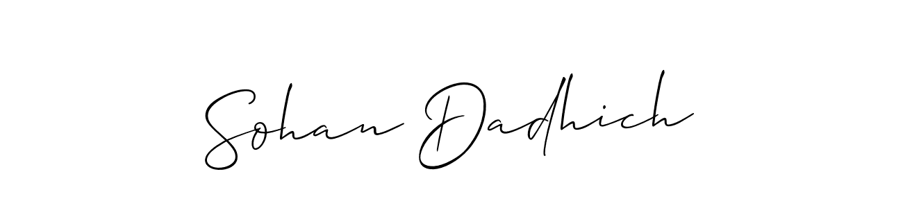 Sohan Dadhich stylish signature style. Best Handwritten Sign (Allison_Script) for my name. Handwritten Signature Collection Ideas for my name Sohan Dadhich. Sohan Dadhich signature style 2 images and pictures png