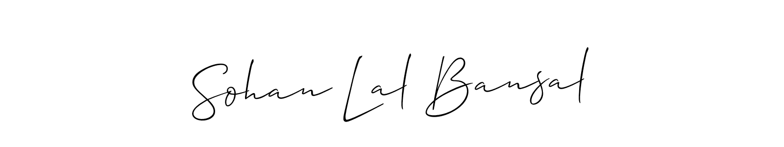 Also we have Sohan Lal Bansal name is the best signature style. Create professional handwritten signature collection using Allison_Script autograph style. Sohan Lal Bansal signature style 2 images and pictures png