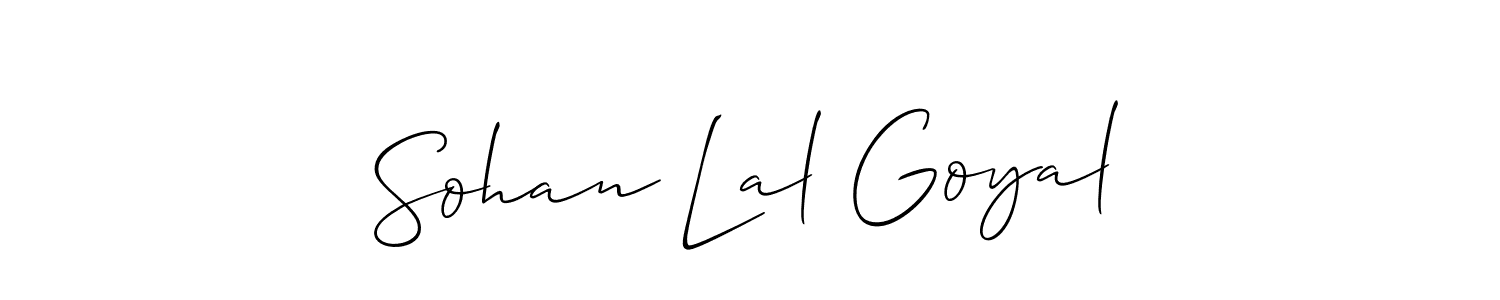 Use a signature maker to create a handwritten signature online. With this signature software, you can design (Allison_Script) your own signature for name Sohan Lal Goyal. Sohan Lal Goyal signature style 2 images and pictures png